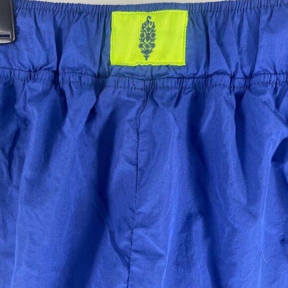 Free People Movement Athletic Running Shorts Blue/ Neon Green Lined Size XL - Picture 2 of 6